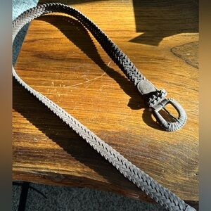 Braided Brown Leather Women’s Belt